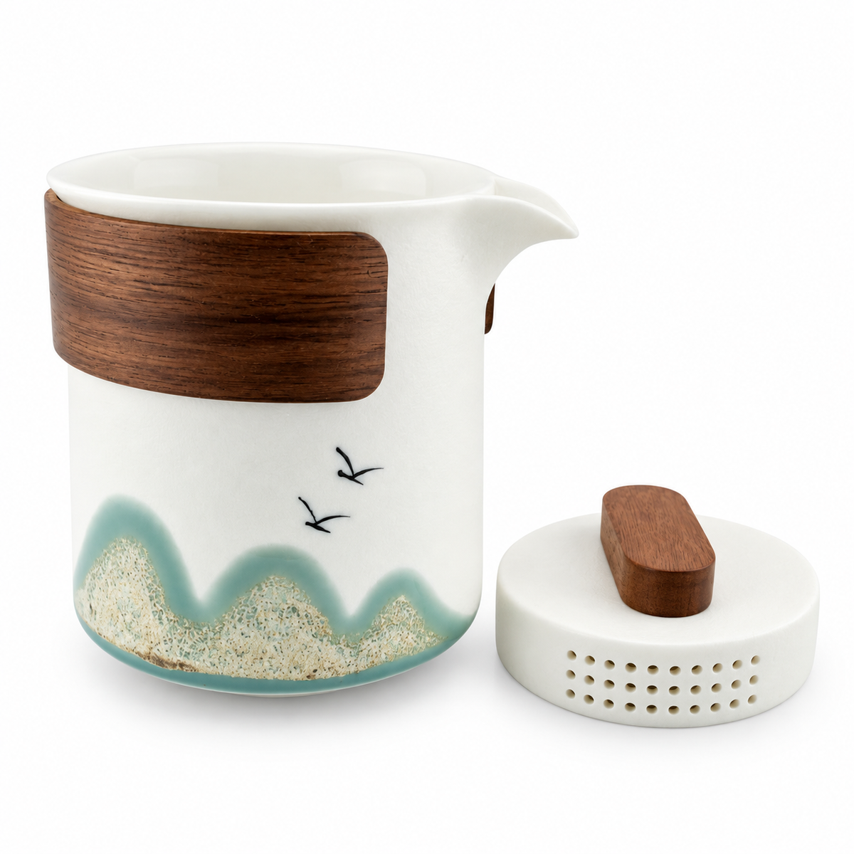 Yuanshan Portable Porcelain Travel Tea Set – One Pot & Three Cups