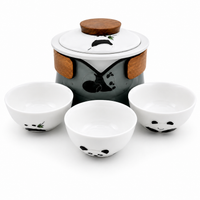 Portable Outdoor Travel Tea Set – Hand-Painted Panda Ceramic Tea Set