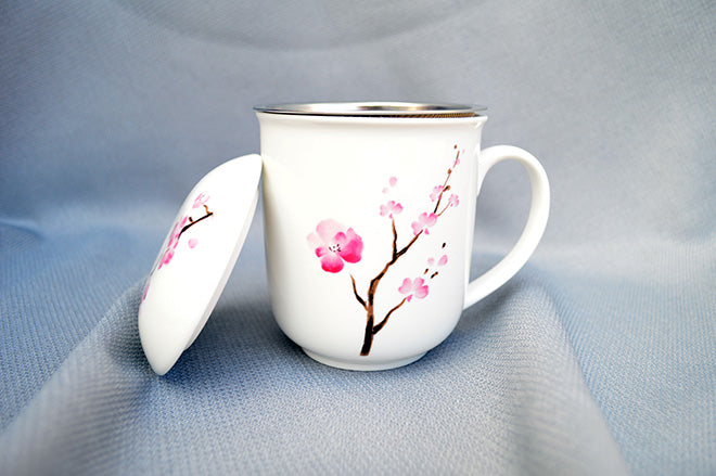 Mug Cherry Blossom with Filter & Lid, 350 ml